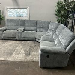 Gray Reclining Sectional - Free Delivery