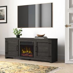 Brand New In Box Guadalupe Unfinished TV stand For TVs Up To 65” With Fireplace Included