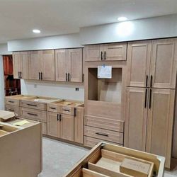 High Quality Oak Honey White Blue Gray Shaker Style Kitchen Cabinets In Stock