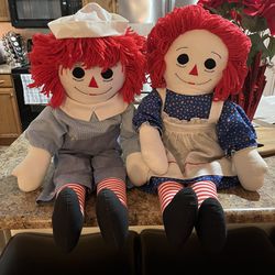 Collectors Hand Made Raggedy Ann And Andy Dolls