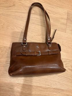 Ashwood Brown Leather Shoulder Bag with Buckle Detail