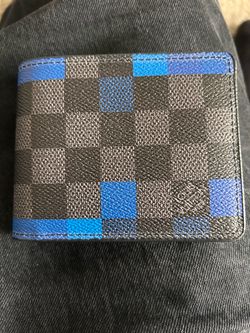 LV Slender Wallet Pixel Blue