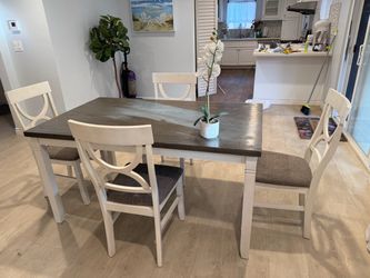 Wooden Dining Table Set with 4 Chairs - $100