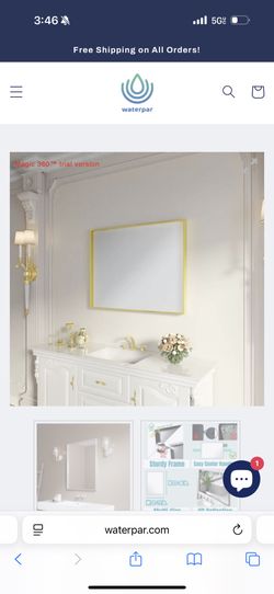 Waterpar® 28 in. W x 36 in. H Rectangular Aluminum Framed Wall Bathroom Vanity Mirror