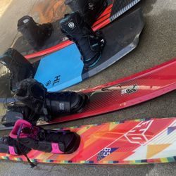 Wakeboards, Slalom Skis, Tube, Rope, Gloves, Floaties