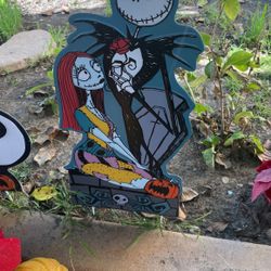Halloween Jack And Sally Yard Steak Decor 