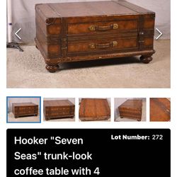 Trunk Like Coffee Table With Four Drawers 