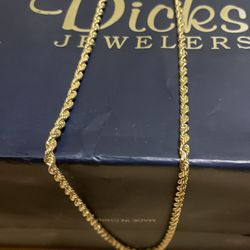 14KT YELLOW SOLID GOLD 20” ROPE CHAIN NEW