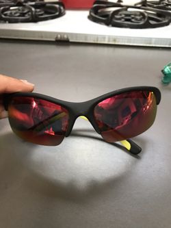 Foster Grant Sport Sunglasses: red and yellow