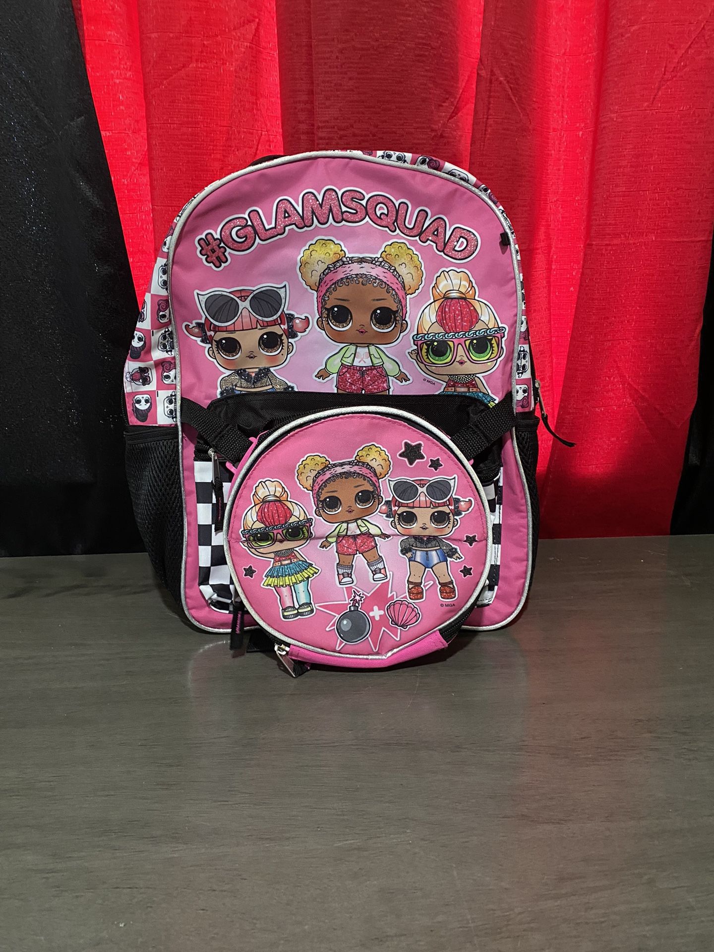 LOL #Glamsquad Girl's Pink Backpack And Lunchbox Set