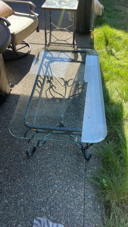 Glass & Wrought Iron Patio Table