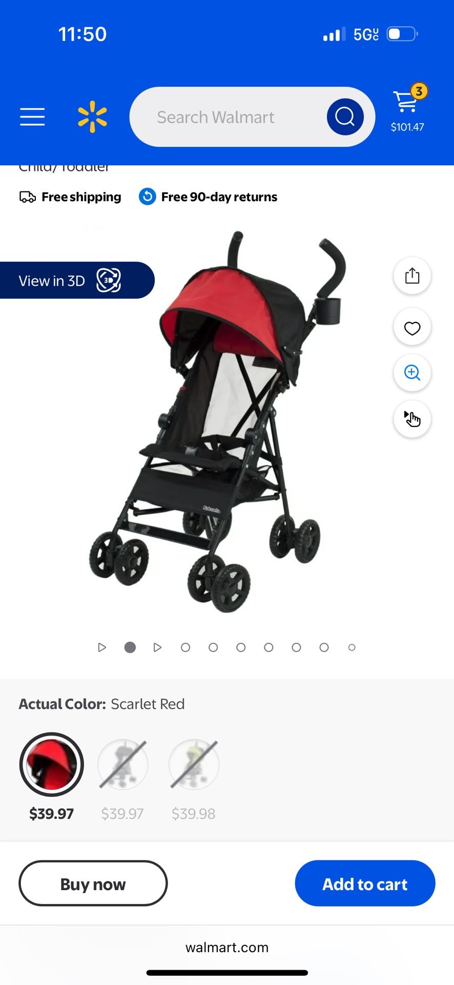 Kolcraft Red and Black Stroller