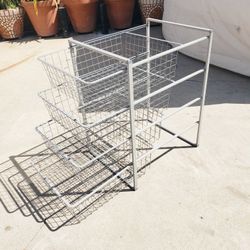 Metal Wire Storage Basket Unit