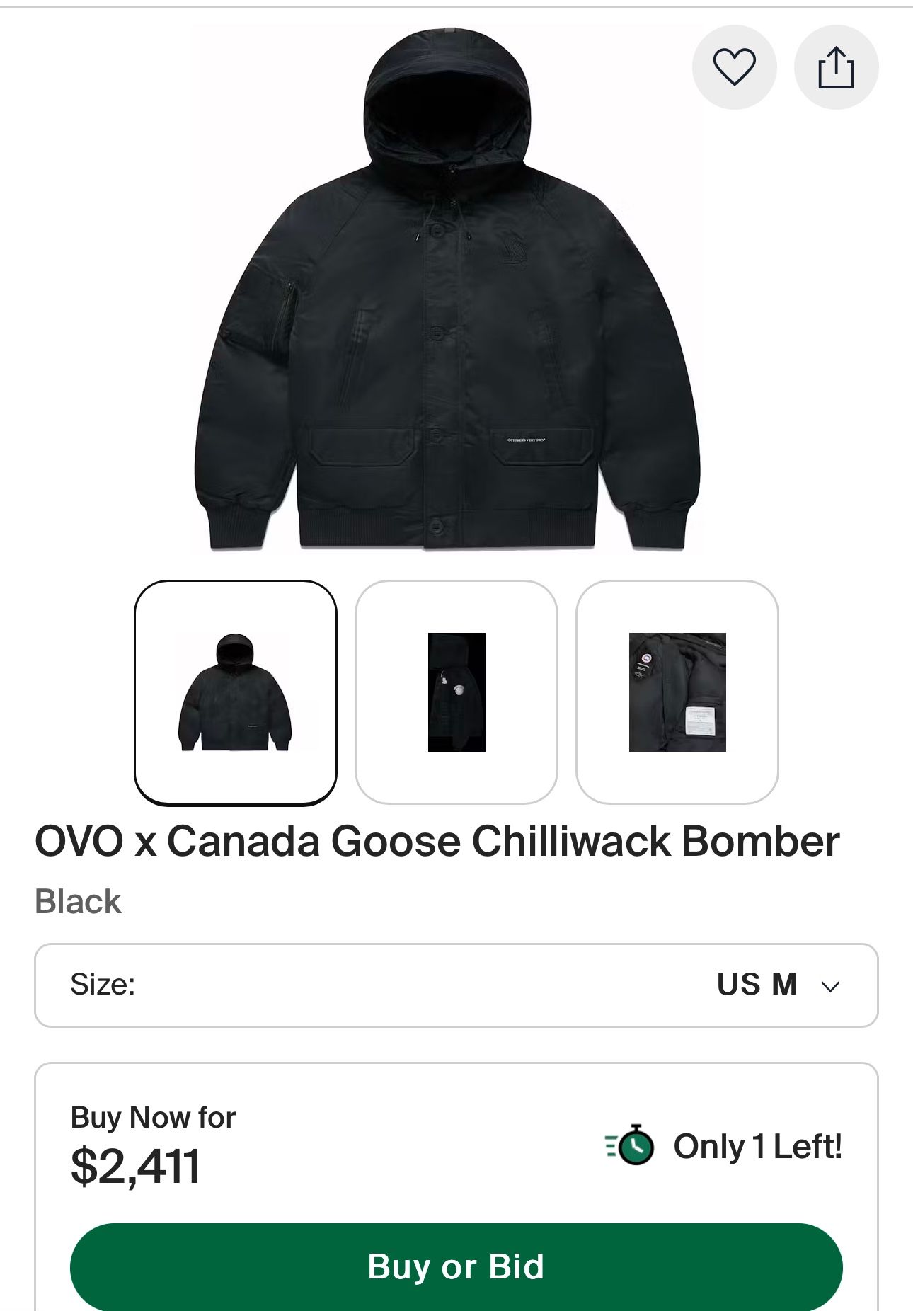 OVO CANADA GOOSE JACKET XL