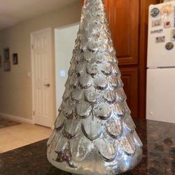 Silver Glass Tree Decor