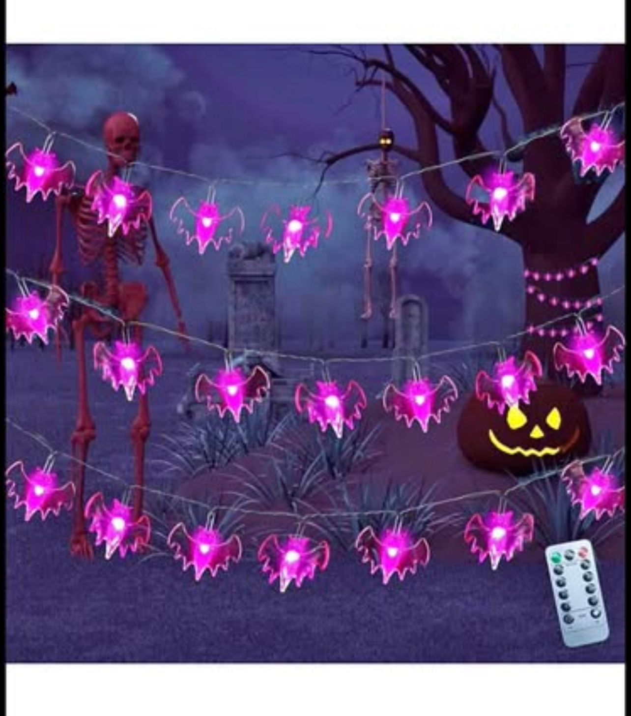 Brandnew Halloween String Lights,Battery Operated Halloween Pumpkin Bat Ghost Decorations Lights Kit with 20 LED Lights,12ft for Indoor/Outdoor Hallow