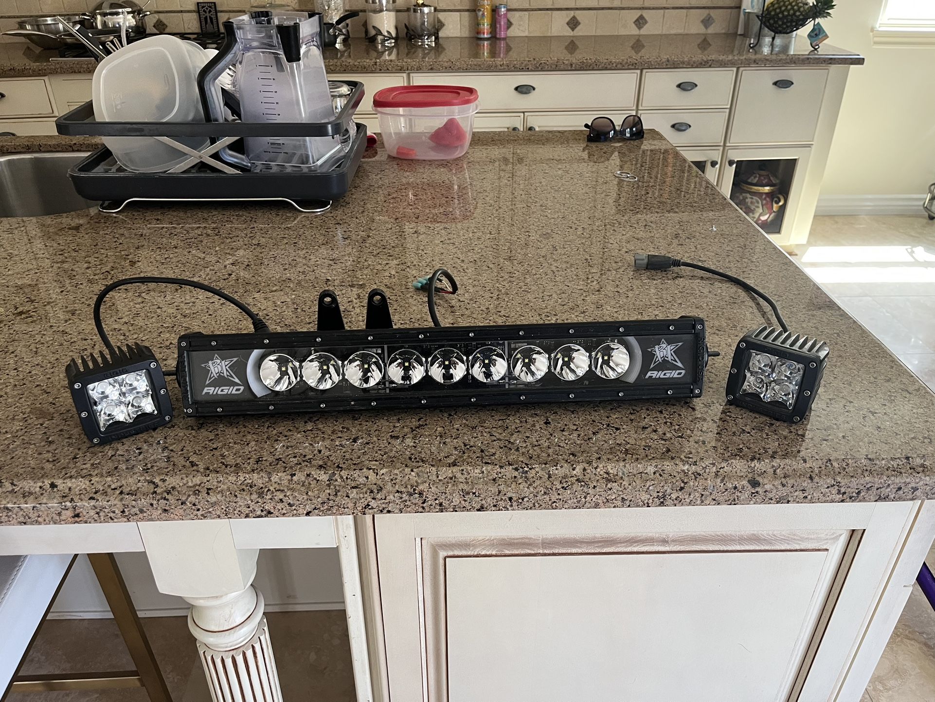 Rigid Radiance 20" Light Bar and Side Lights.