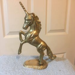 Unicorn - solid brass statue / figurine 