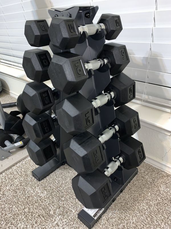 CAP Barbell 150-Pound Dumbbell Set with Rack for Sale in ...