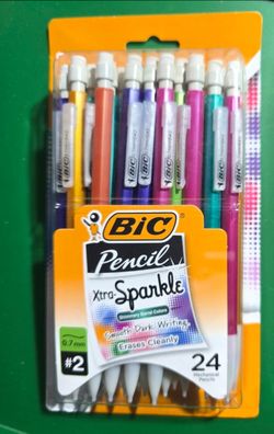 BIC Xtra-Sparkle #2 Mechanical Pencils 24-Pack 0.7mm – NEW