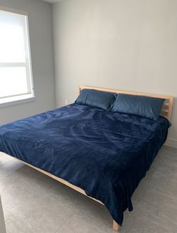 King Size Bed Frame – Natural Wood