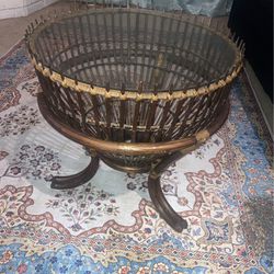 Vintage  Rattan  Bamboo  table