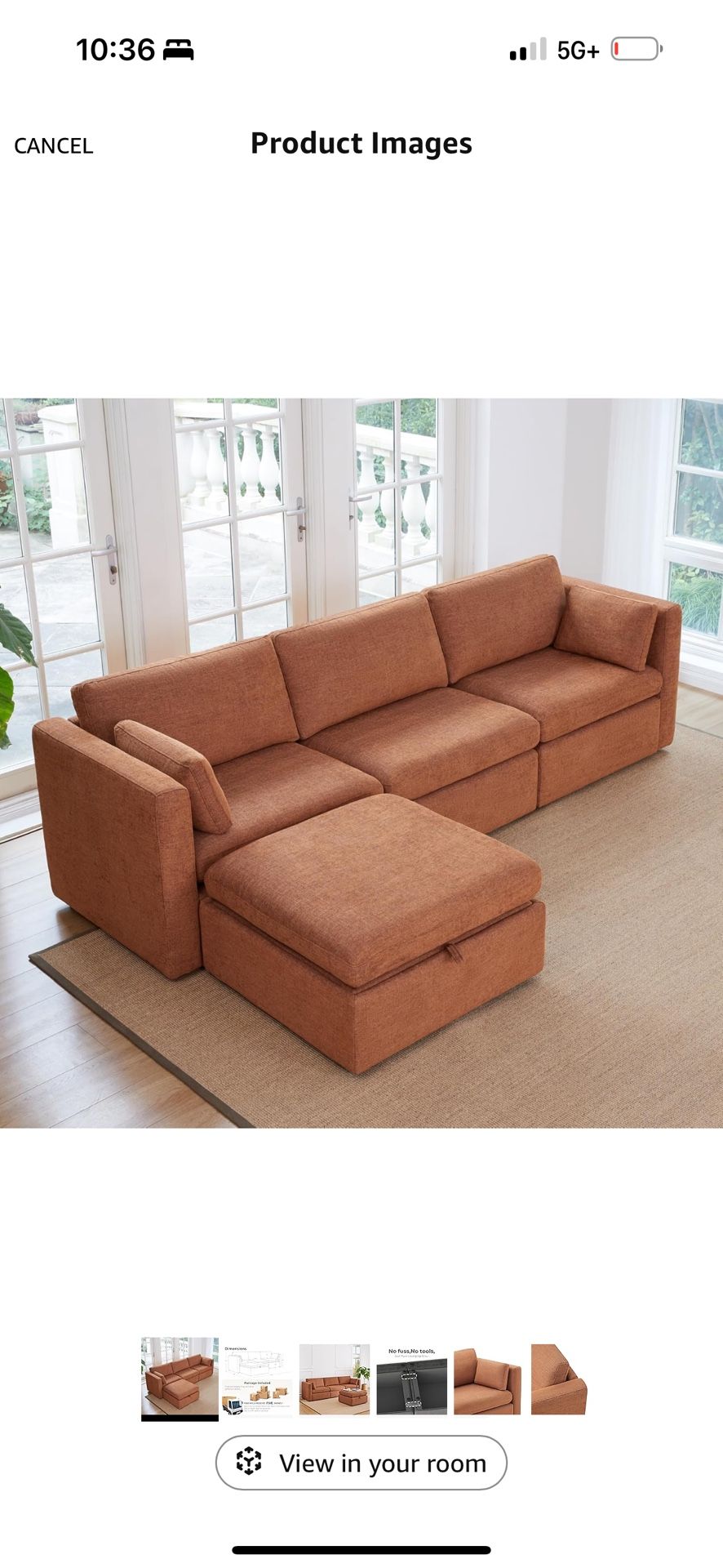 Used (1yr) Rust Color Couch Good Condition