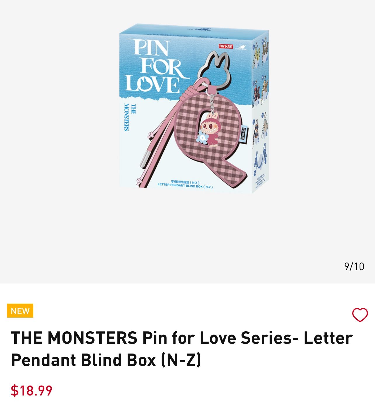 NEW OPEN BOX/BAG The Monsters Pin For Love Letter Pendant Labubu G J Q Y Z X