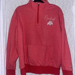 Champion Ohio State Buckeyes Pullover 1/4 Zip Quarter Sweatshirt Soft Large