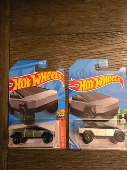 Hot Wheels Lot of 2 Tesla Cybertruck Green Speed and Hot Trucks