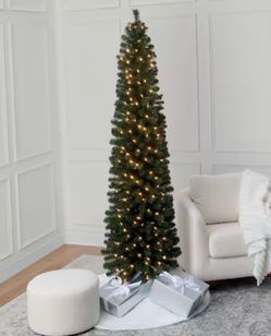 Ashland 7 ft Pre-Lit Pencil Tree