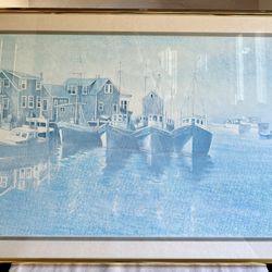 Gold Framed “Menemsha” Print By Ed Abrams 
