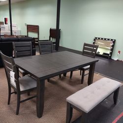 New Dining Set With Table 4 Chairs And Bench