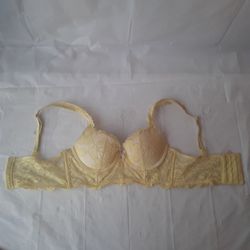 Victoria's Secret Bra 32B Body By VS Lined Demi Yellow Women's Girl's