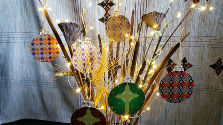 Ethnic, Habesha East African inspired handmade Christmas ornaments