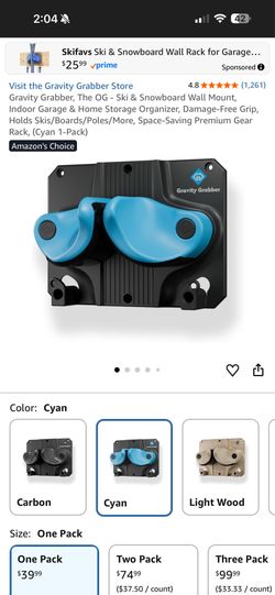 Gravity Grabber, The OG - Ski & Snowboard Wall Mount