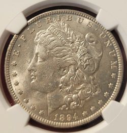 1894 o morgan silver dollar Unc Details Obv.