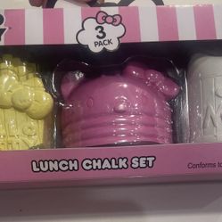 Hello Kitty Lunch Chalk Set Of 3 New