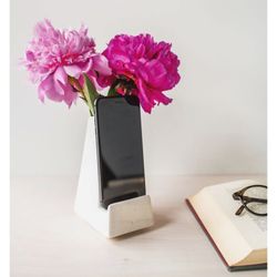 Stakceramics Cell Phone Holder. Plant holder. Flower pot. 
