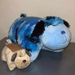 X2 PILLOW PETS DREAM LITES BLUE CAMO DOG PUPPY NIGHTLIGHT NIGHT LITE LIGHTING STUFFED ANIMAL PLUSH PILLOW COLLECTABLES