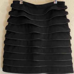 Fashion Stretchy Multi Rows One Side Zippers Size S Skirt 
