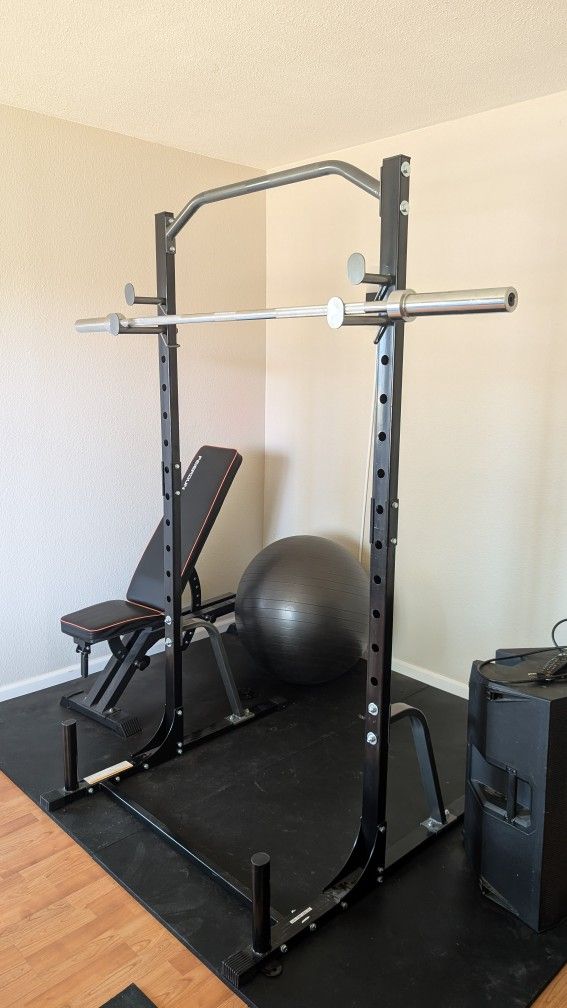 Weight Rack And 35 Lb Bar