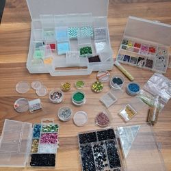 Thinning out my beads these are mostly vintage glass seed beads and glass pearls 