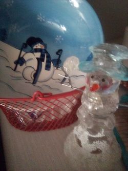 Winter Ceramic Snowman Bowl