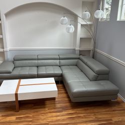 Original Purchase From Wayfair  Grey Leather Couch 