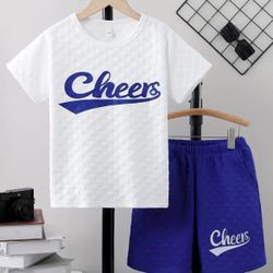 Sz 6 2 Piece Boys Cheerleading Outfit Shorts Shirt NWT