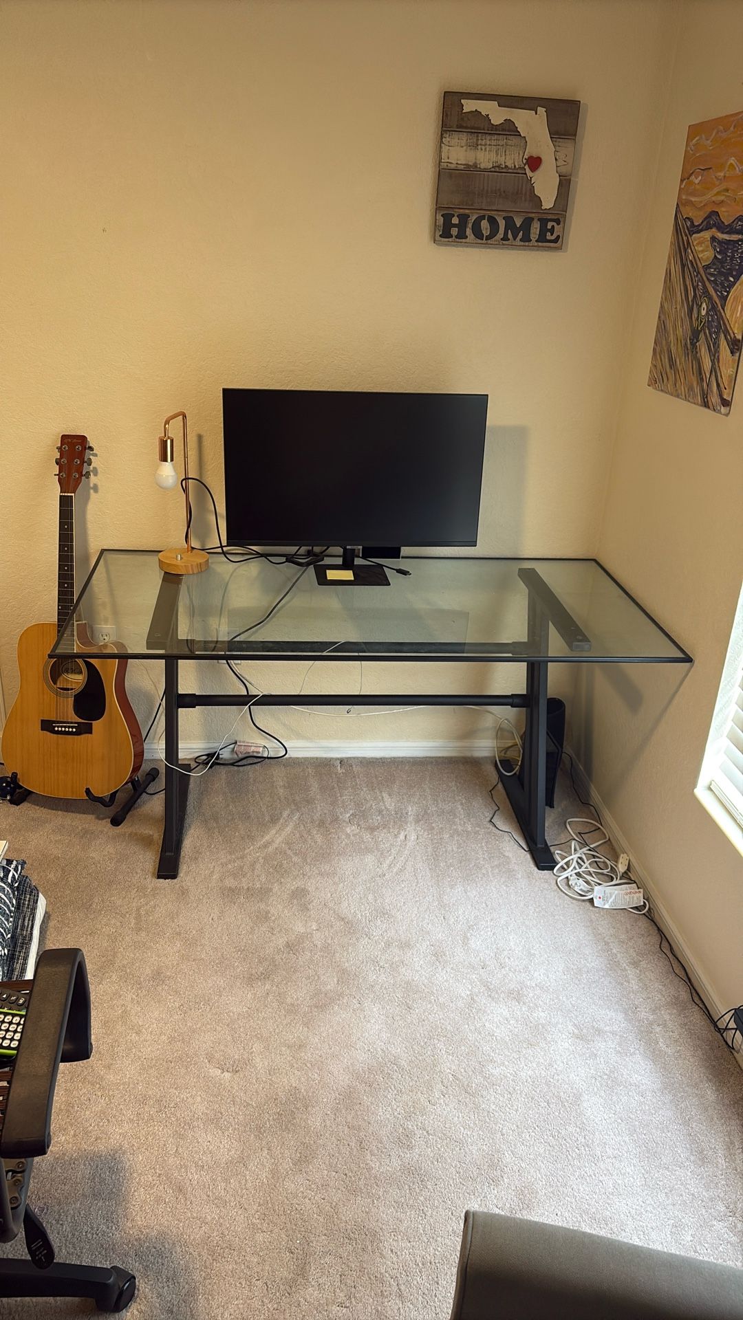 Metal Desk Glass Top