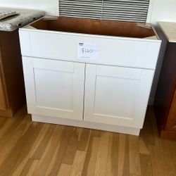New 36” White Vanity - Soft Close Doors