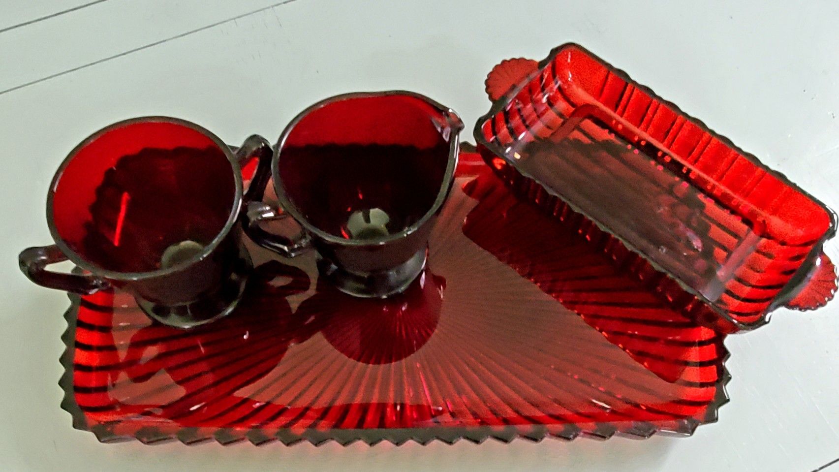 Ruby red glass ware