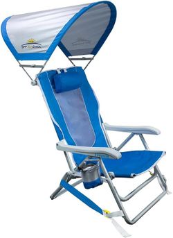 BEACH CHAIR WITH SUNSHADE - NEW - RECLINING - $35